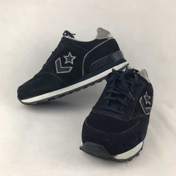 Converse  Men's Retro Joggers Navy Leather Suede Steel Toe Work Shoes Size 6.5D - Picture 8 of 12